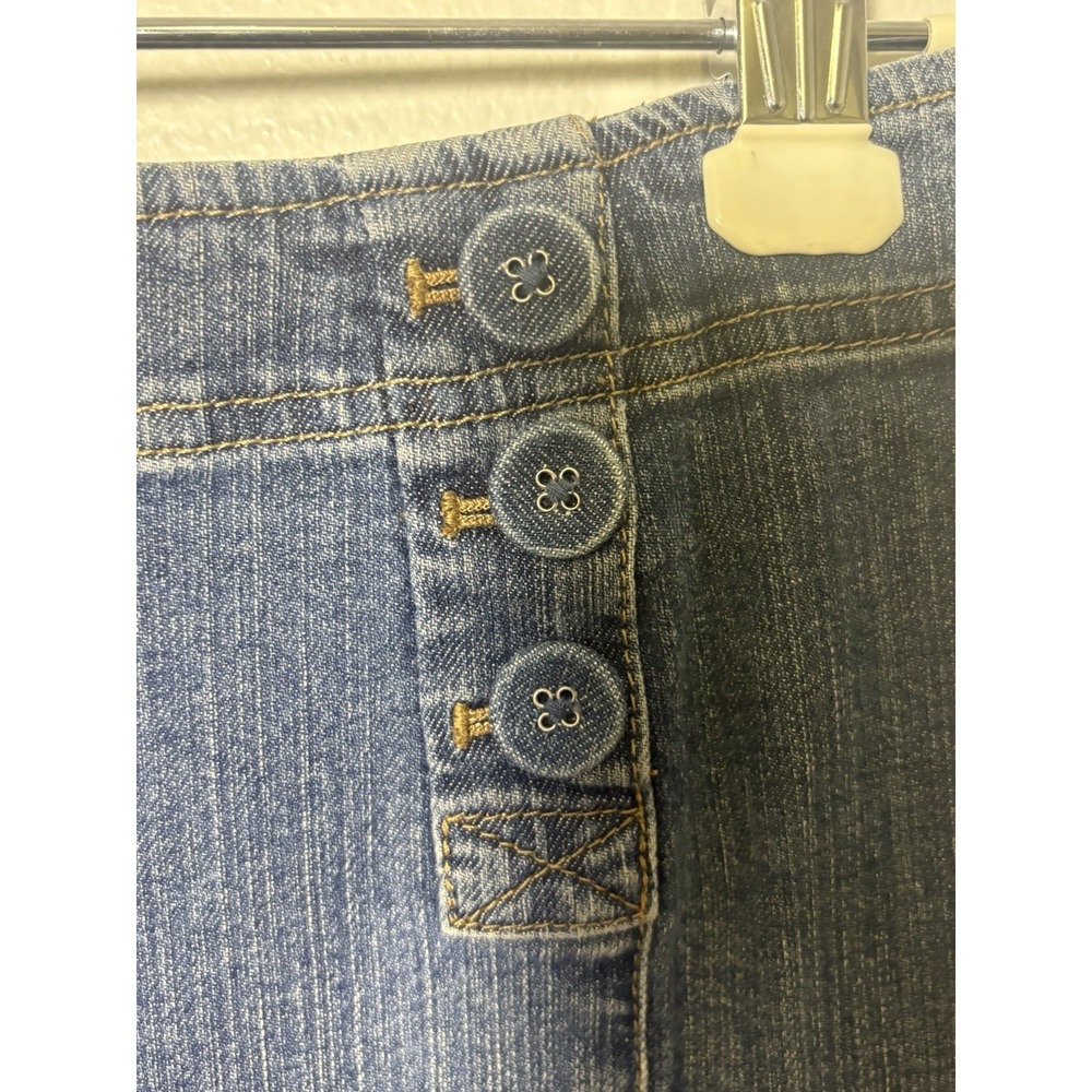 J Jill Denim Jean Skirt Size 4 Stretch Cotton Minimalist Y2K Modest Below Knee - Picture 3 of 7